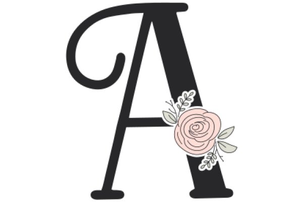 Stylized Letter A with Flower Decoration