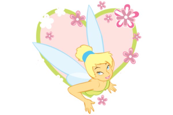 A Pixelated Tale of a Tinkerbell-like Character in a Heart-shaped Frame