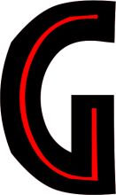 Stylized Letter 'G' with a Red Outline