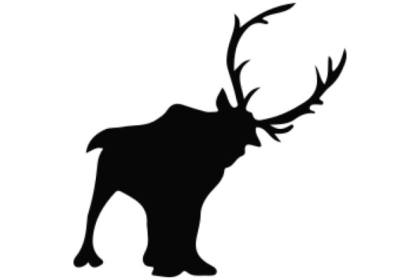 Silhouette of a Majestic Deer with Antlers