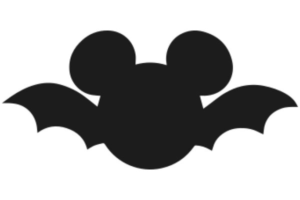 A Silhouette of a Bat with Round Ears