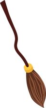 A Whimsical Illustration of a Broom with a Yellow Ring at the Bottom