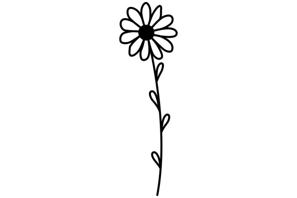 Simplistic Line Drawing of a Flower