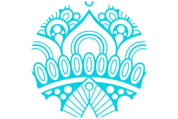 Stylized Crown Design with Blue and White Patterns