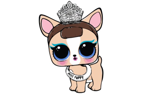 A Whimsical Feline Character with a Crown and a Ring