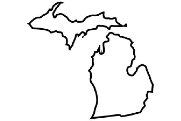 Simplistic Line Drawing of a Michigan State Maple Leaf