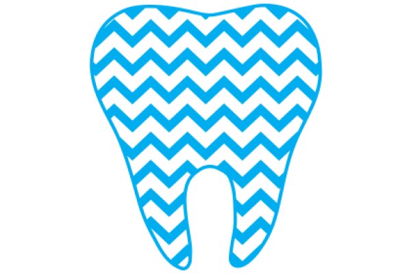 Stylized Blue and White Chevron Pattern Dental Implant