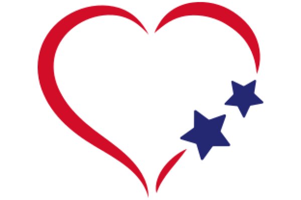 A Digital Valentine: A Heart with Blue Stars