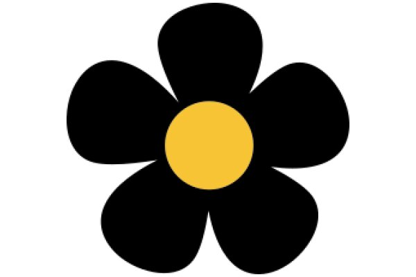 Stylized Black and Yellow Flower Logo