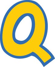 Vibrant Yellow Letter Q on a White Background