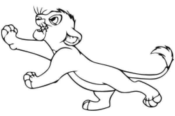 A Playful Lion Cartoon