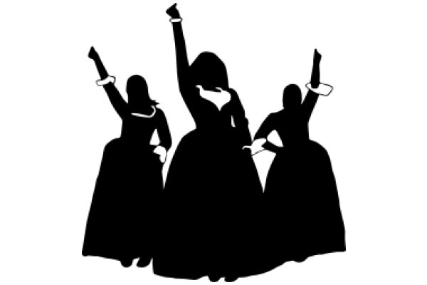 Celebratory Silhouettes: A Trio of Triumph