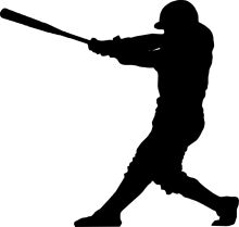 Silhouette of a Baseball Player in Action