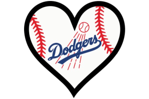 Dodgers Baseball Logo with Heart Design