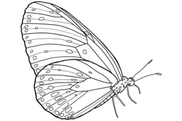 A Detailed Line Drawing of a Butterfly