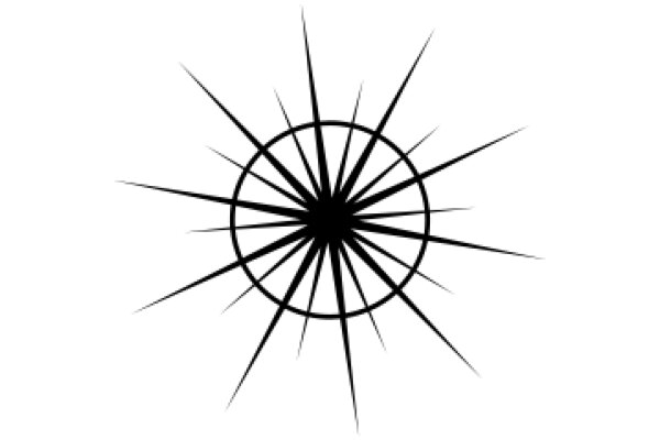 Radiant Black Spokes: A Symphony of Geometric Harmony