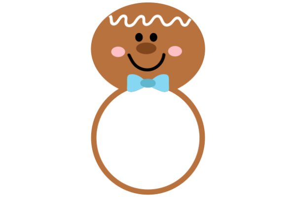 A Delightful Illustration of a Cookie-like Character with a Blue Bow Tie