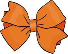 Vibrant Orange Bow with a Ribbon