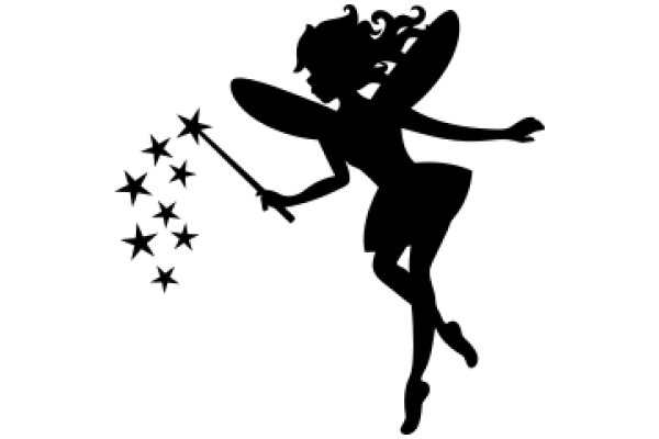 Silhouette of a Ballerina with a Starry Sky