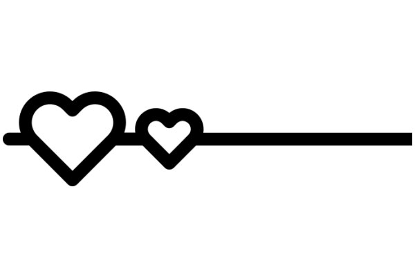 A Simple Logo of Two Hearts Connected by a Line