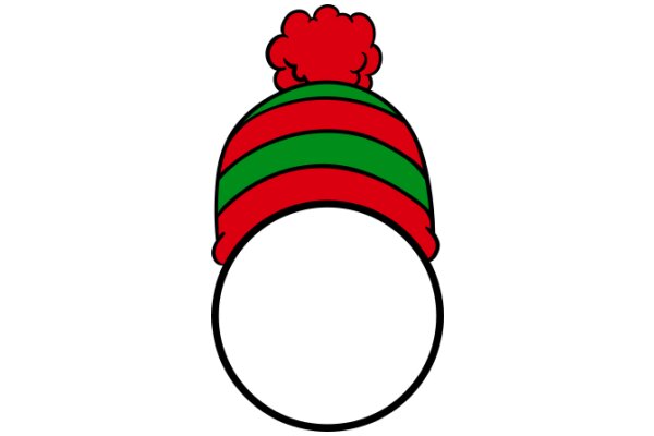 A Festive Red and Green Striped Hat with a White Center