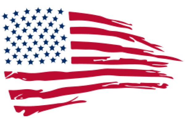 United States Flag with Distinctive Red Stripes