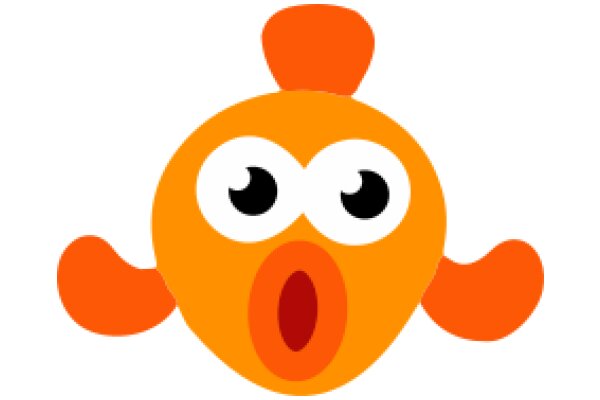 Vibrant Orange Character with Big Eyes and Mouth