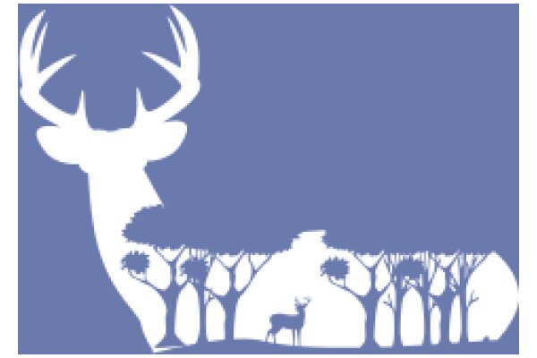 Silhouette of a Deer with a Forest Scene in the Background