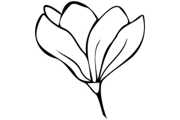 Simplistic Line Drawing of a Flower