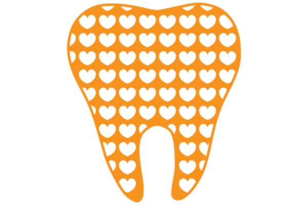 Vibrant Orange Dental Logo with Heart Patterns