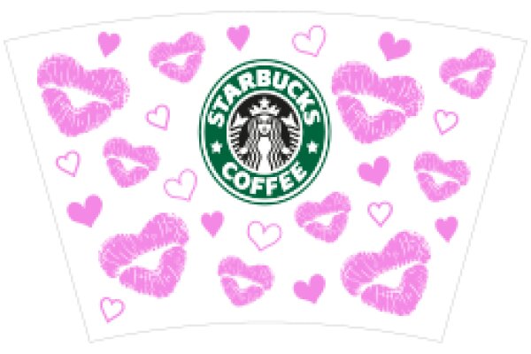 Starbucks Coffee Advertisement with Pink Lips and Hearts