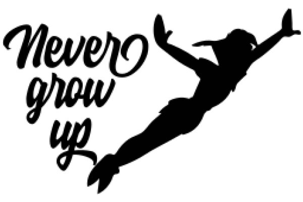 Never Grow Up: A Silhouette of a Child in Mid-Jump