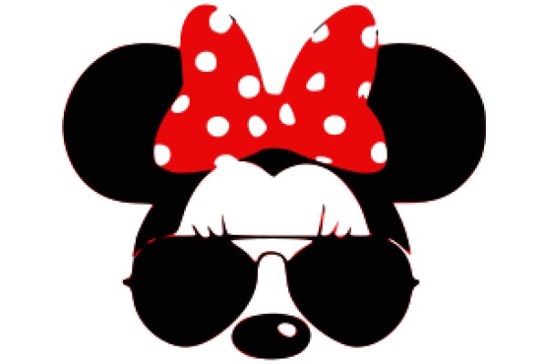 Whimsical Mickey Mouse Logo with Red Polka Dot Bow