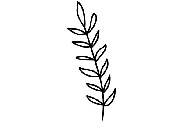 Simplistic Line Drawing of a Plant