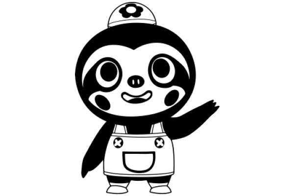 A Playful Panda Character with a Smile and a Hat