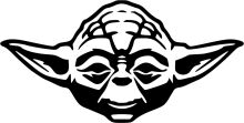 Stylized Black and White Logo of a Darth Vader Head