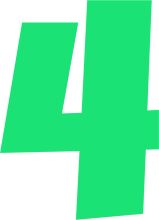 Vibrant Green Number Four Logo