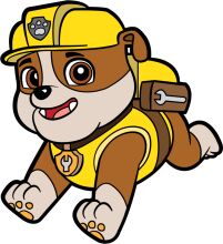 Adorable Cartoon Dog in a Construction Hat and Vest