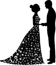 A Silhouette of a Couple's First Dance