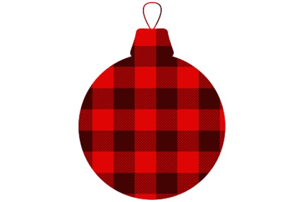 Vibrant Red and Black Checkered Christmas Ornament