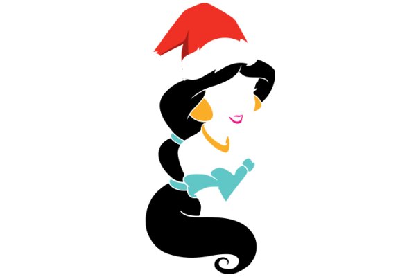 A Festive Christmas Character: A Mermaid with a Santa Hat