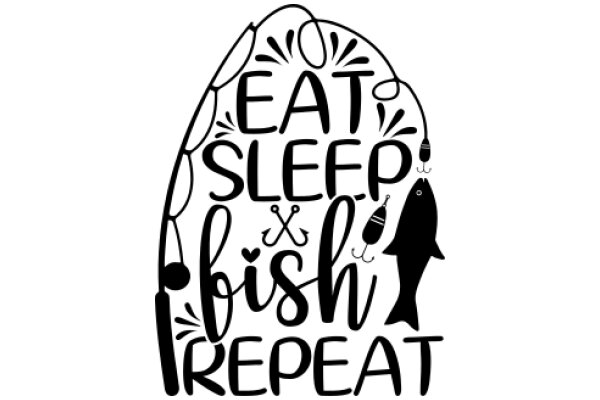 Eat, Sleep, Fish, Repeat: A Whimsical Sign for a Seafood Restaurant