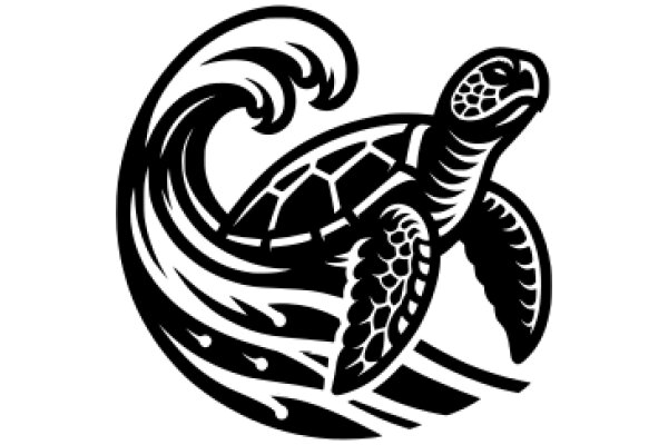 Stylized Logo of a Turtle Riding a Wave