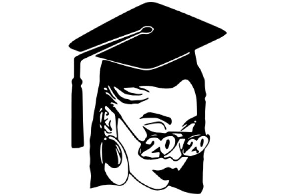 2020 Graduation: A Silhouette of a Graduate with a Mask and Cap