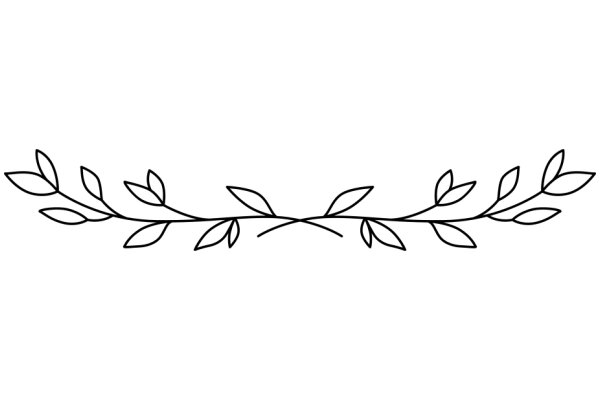 Simplistic Line Art of a Floral Border