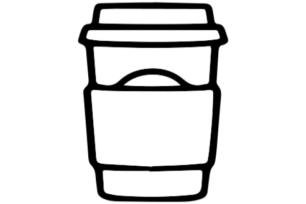 Simplistic Line Drawing of a Coffee Cup