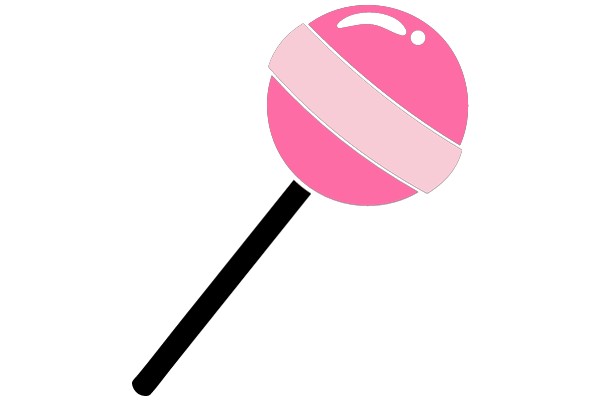 A Pink Candy Cane with a Black Stick