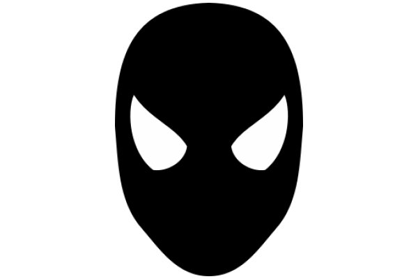 A Black Silhouette of a Mask with Eyes, Ears, and a Mouth