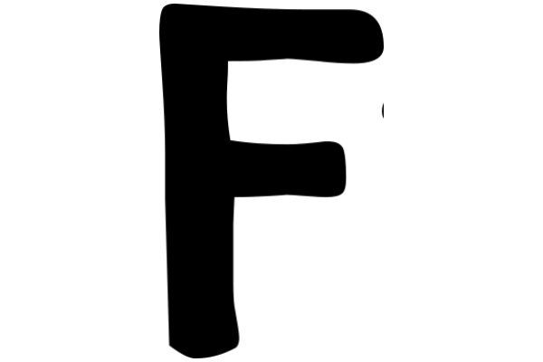 Pixellated Letter F in a White Background