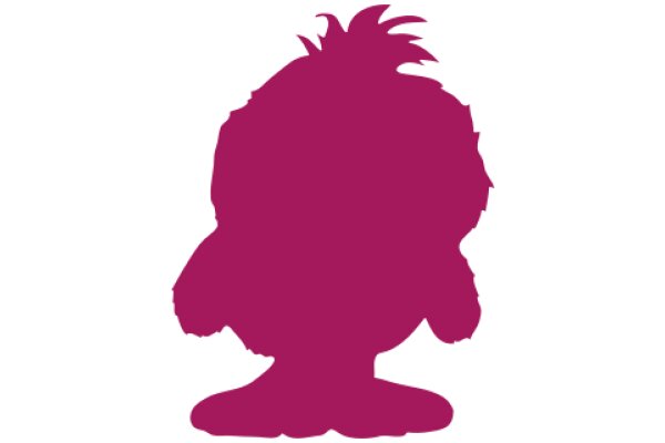 Vibrant Silhouette of a Stylized Character in a Solid Purple Background